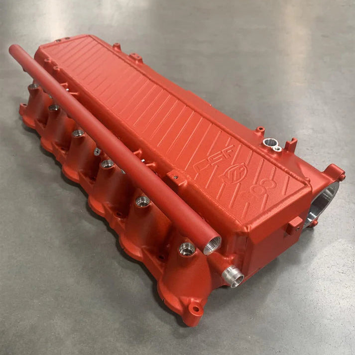 BMW Gen 1 B58 Charge Air Cooler Manifold Front View Red
