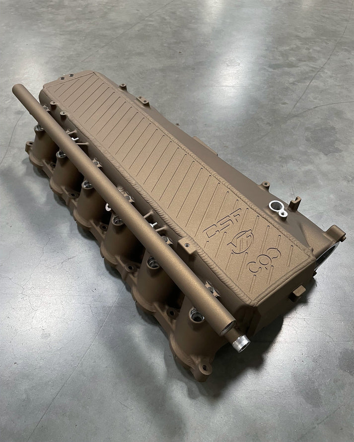 BMW Gen 1 B58 Charge Air Cooler Manifold Front View Brown