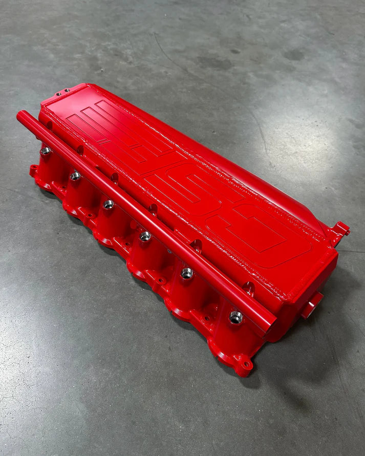 BMW Gen 2 B58 Race X Charge Air Cooler Manifold Front View Red