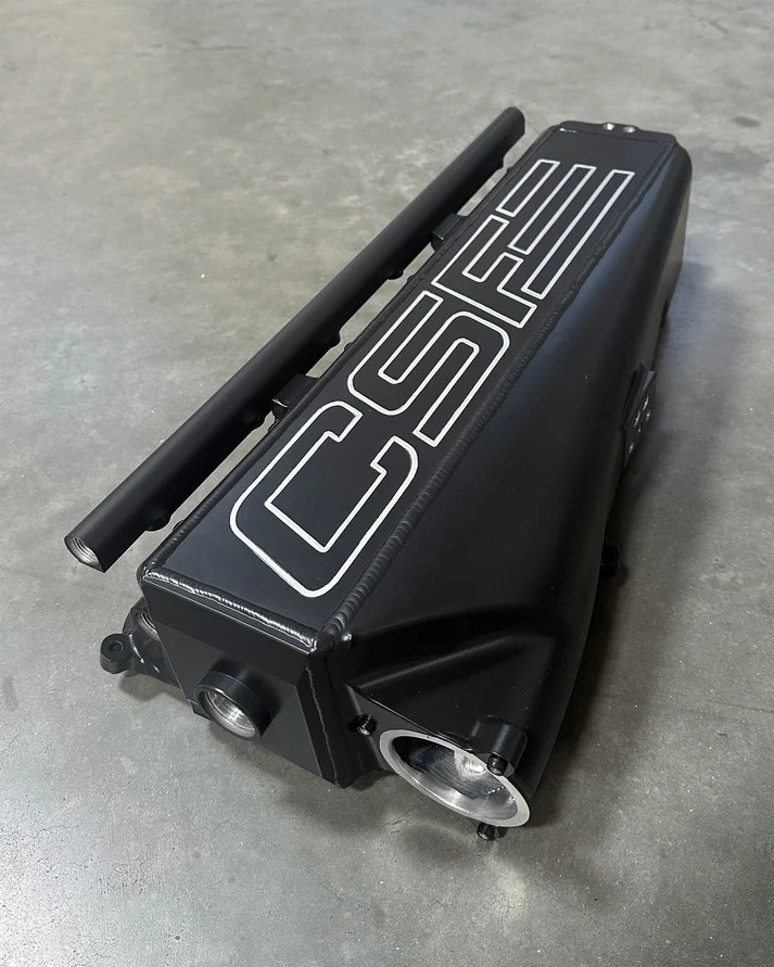 BMW Gen 2 B58 Race X Charge Air Cooler Manifold Front View Black