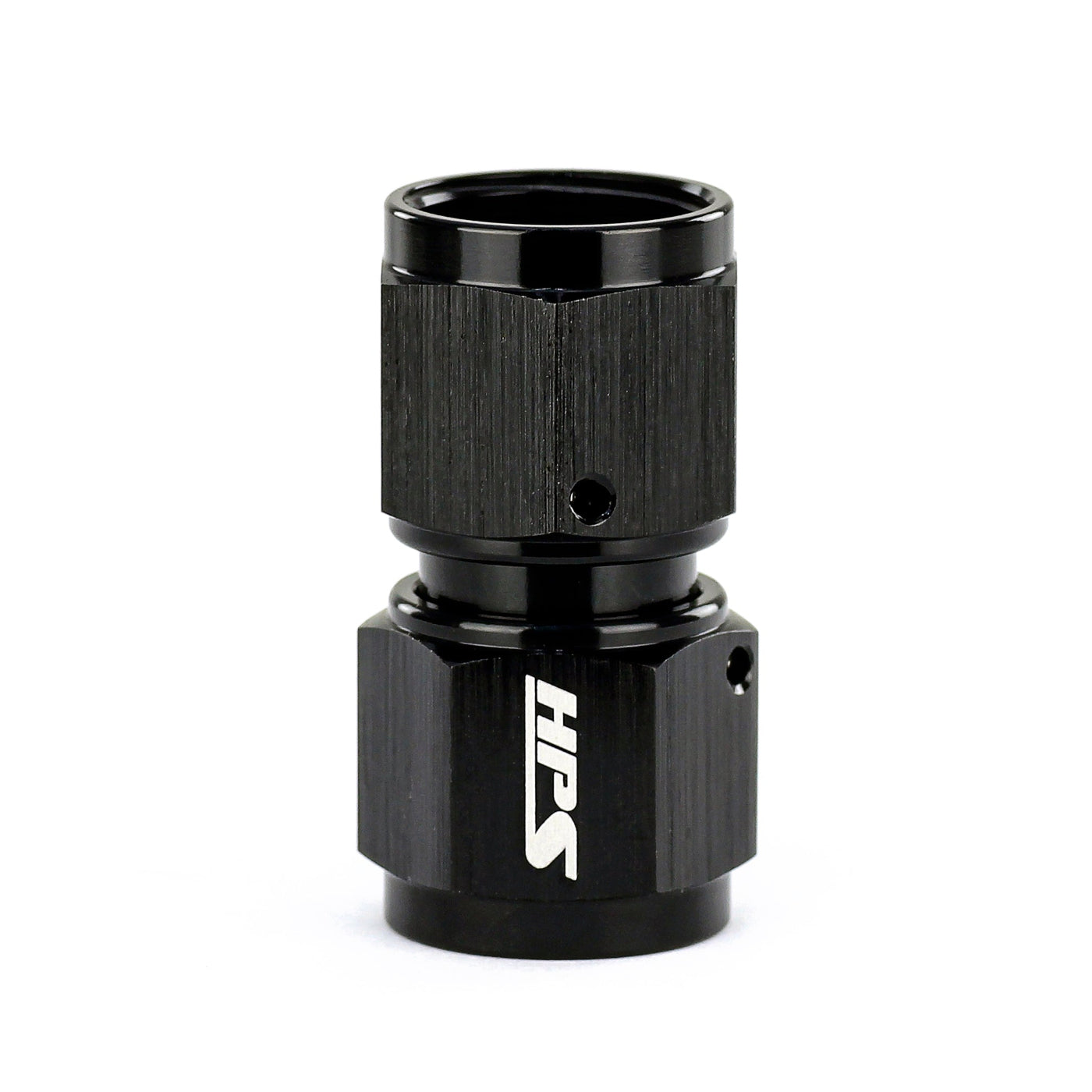 HPS Performance 90 Degree AN -4 Female to Female Swivel Coupling Adapter, Aluminum, Black