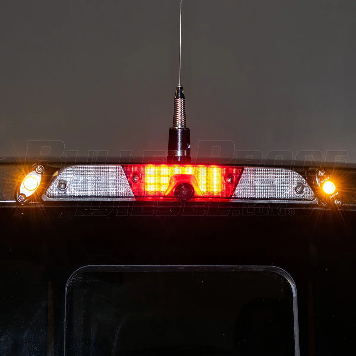 Third Brake Light Single Antenna Mount - With Rigid LEDs Front View
