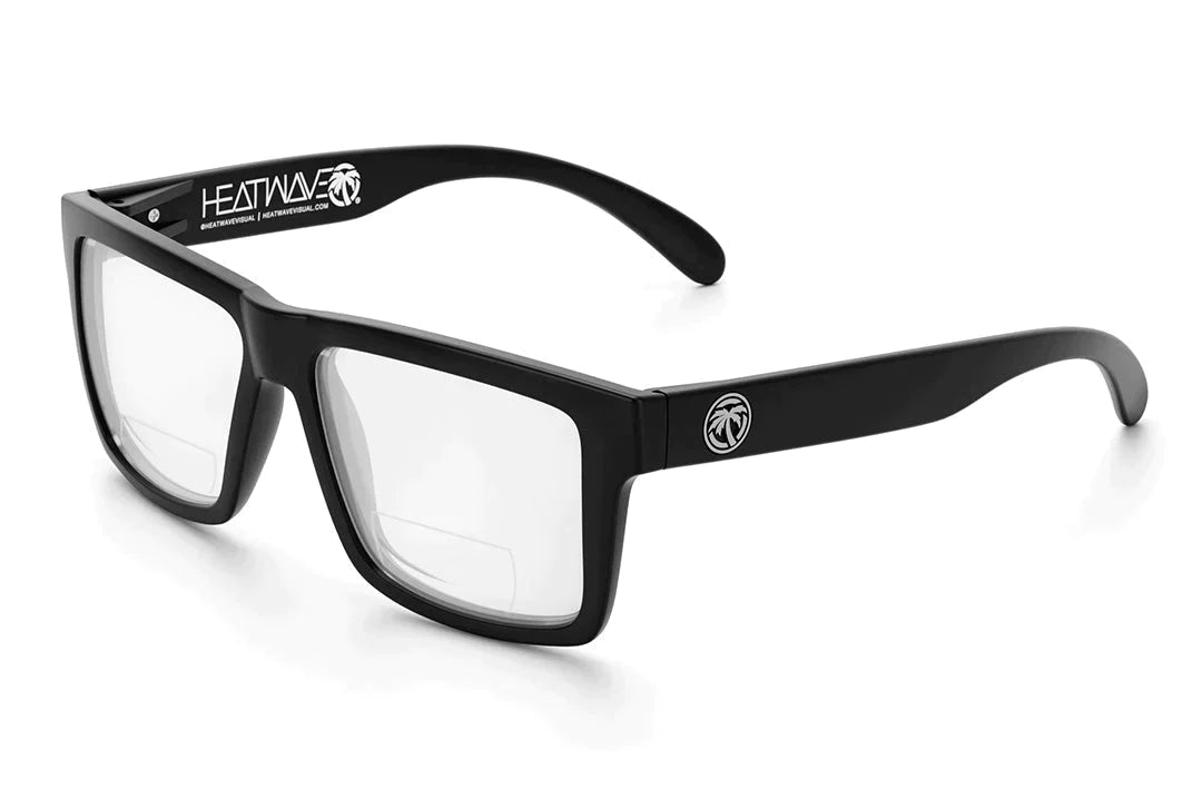 XL VISE Z87 BI-FOCAL GLASSES: BLACK FRAME - CLEAR LENS Display