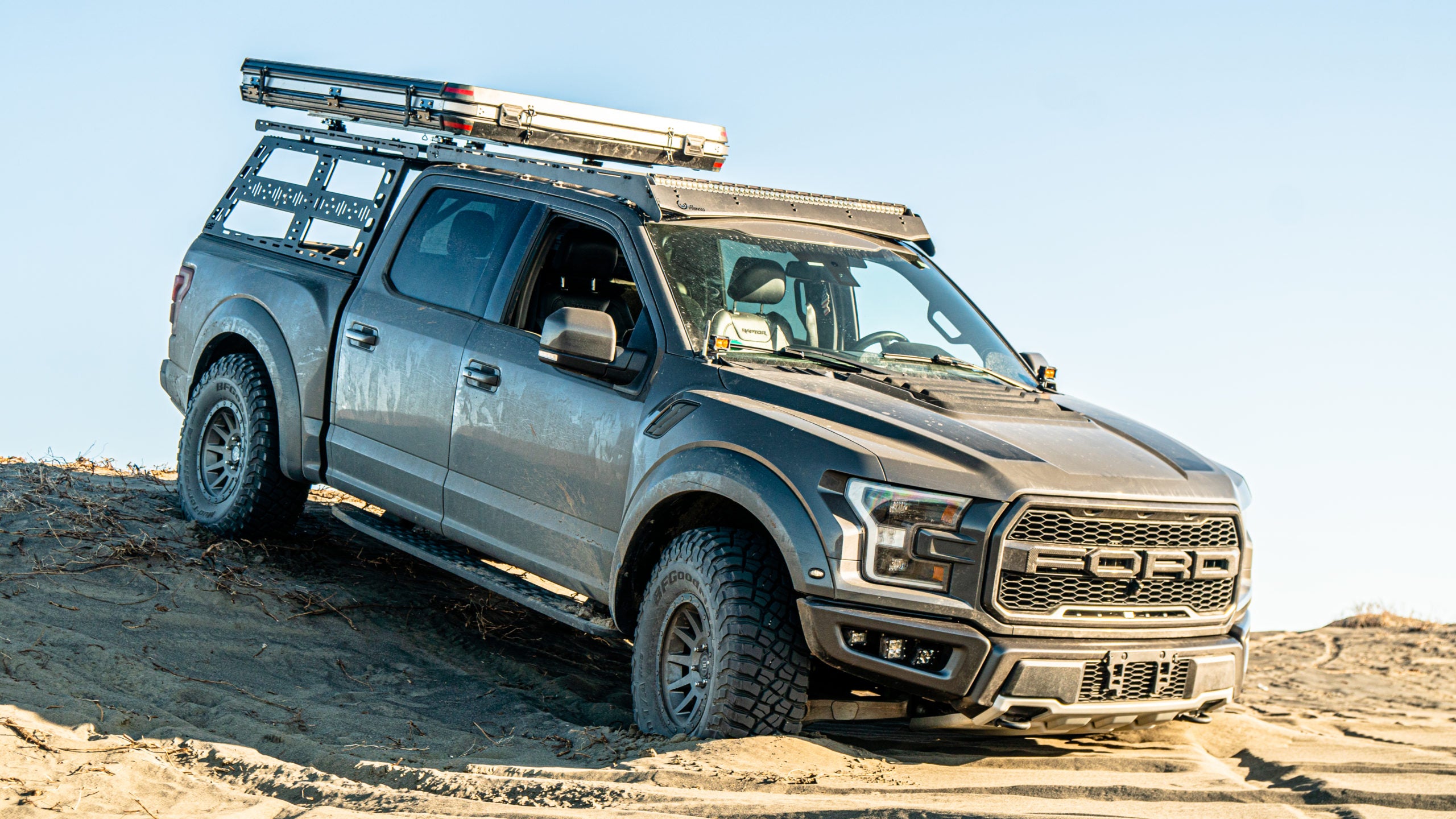 Ford Raptor Cab Height Bed Rack (5’6” bed length) | 2010-2022 Front View