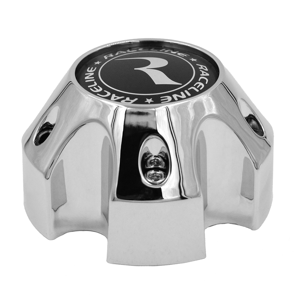 RACELINE 982 RAPTOR CAP CHROME W/BLACK LOGO 5X127