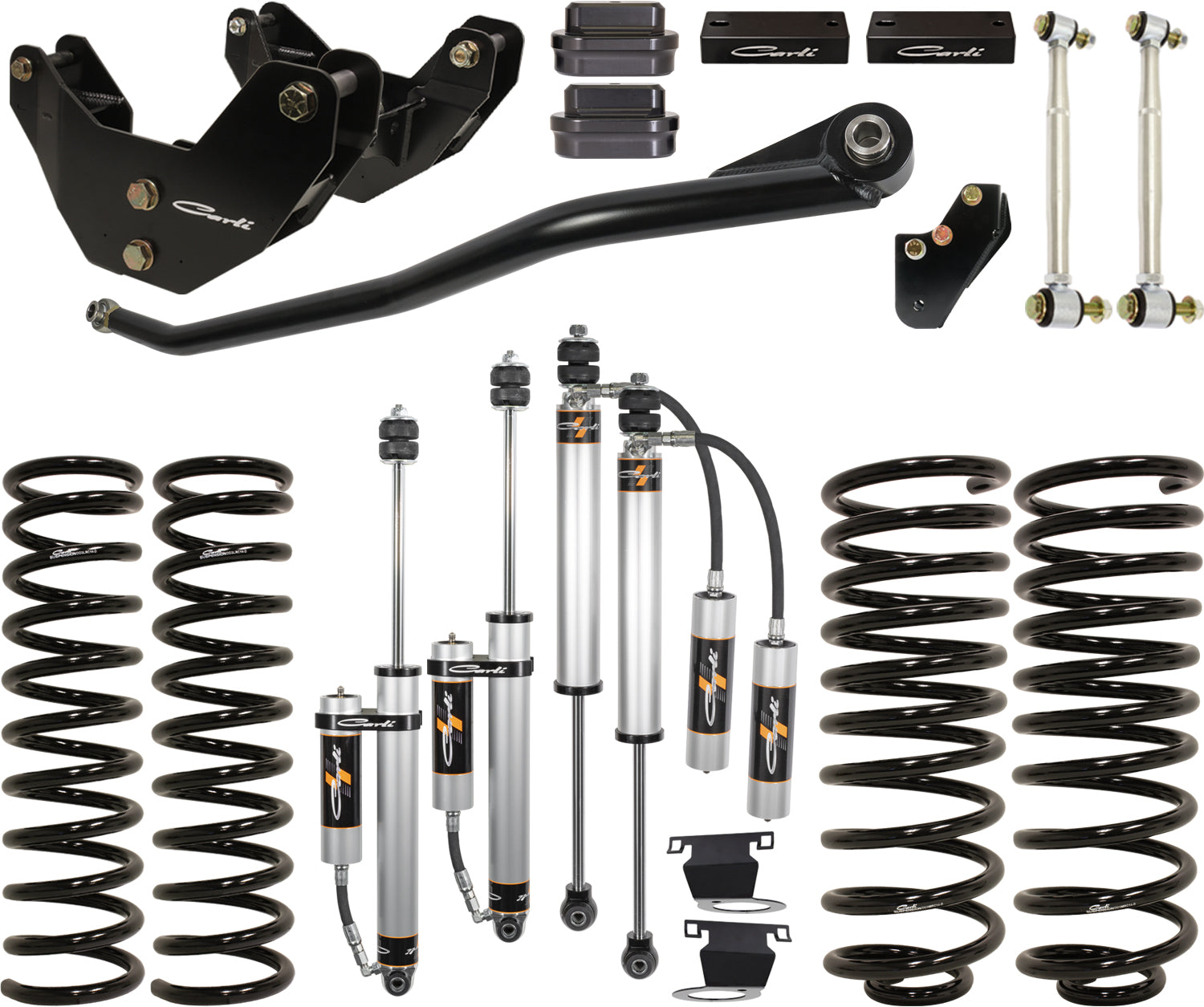 '14-18 Ram 2500 Carli 2.0 Backcountry System-3" Lift Display of Included Parts