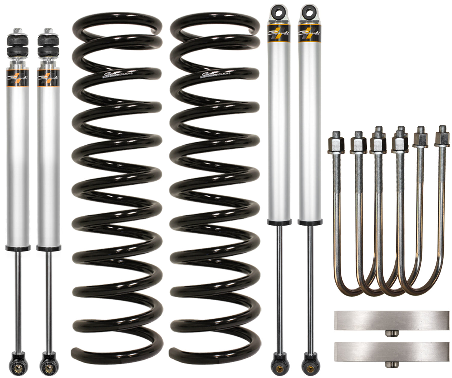 '19-24 Ram 3500 Carli Suspension 2.0 Leveling System - 2.5" Lift Display of included Parts