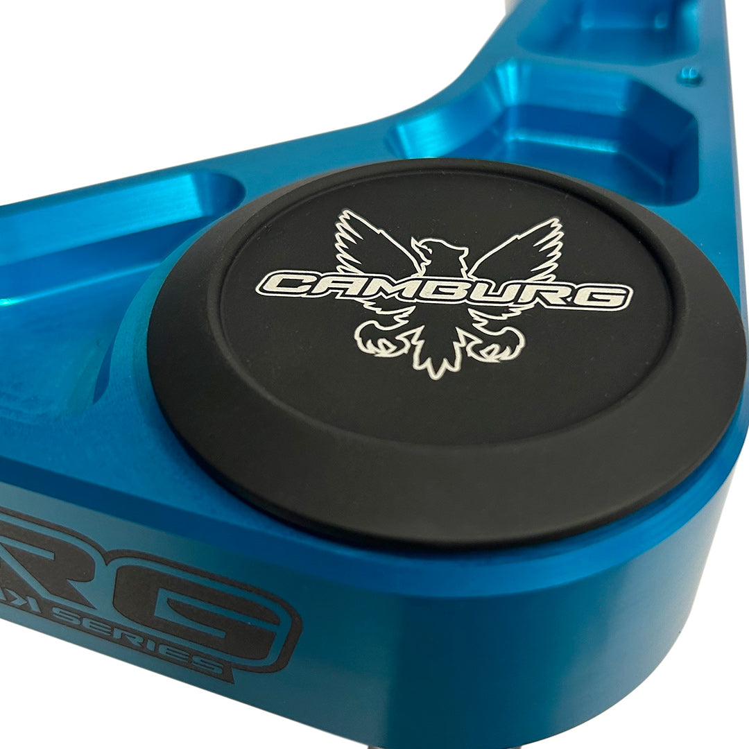 2022+ Toyota Tundra Camburg Kinetik Billet Upper Control Arms - King Blue Close-up Display