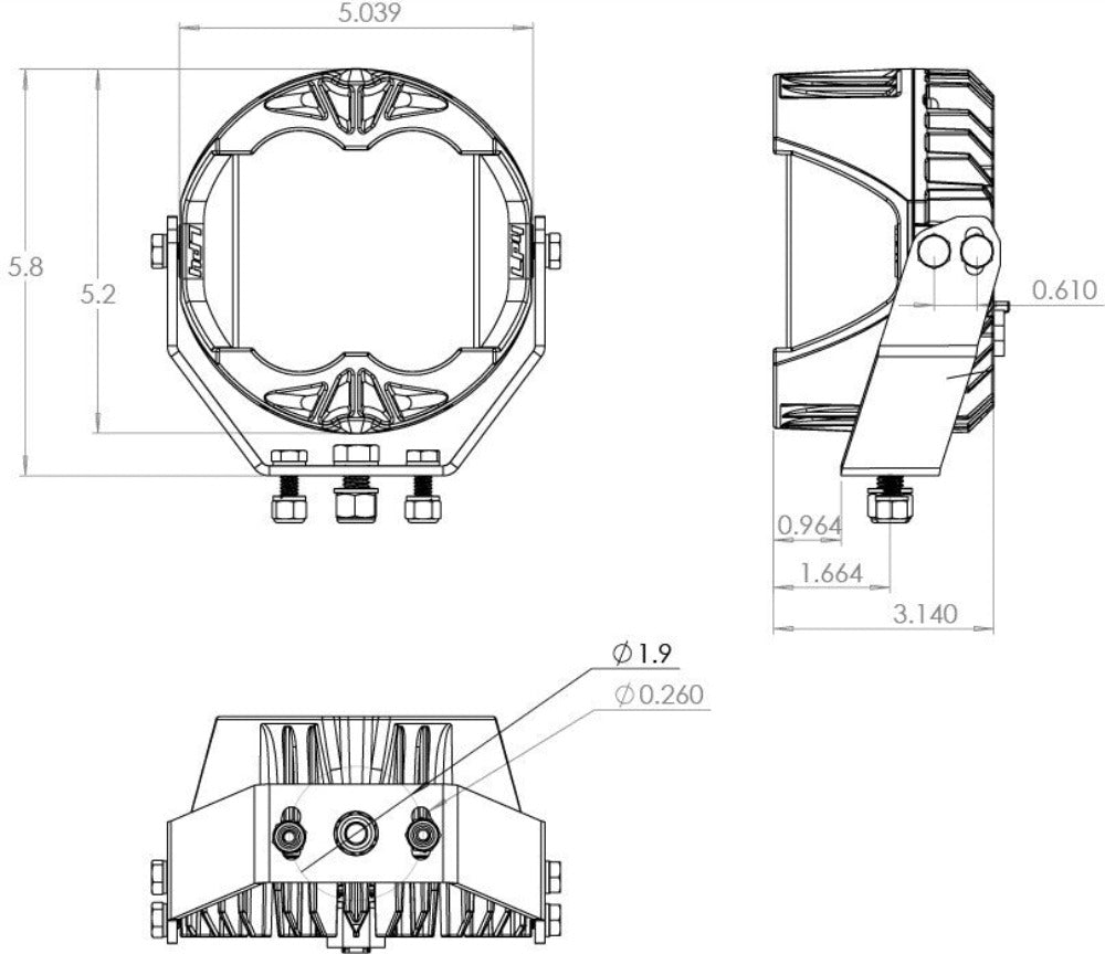 LP4 Pro, Pair Driving/Combo LED, Blue Backlight Baja Designs Diagram of Design