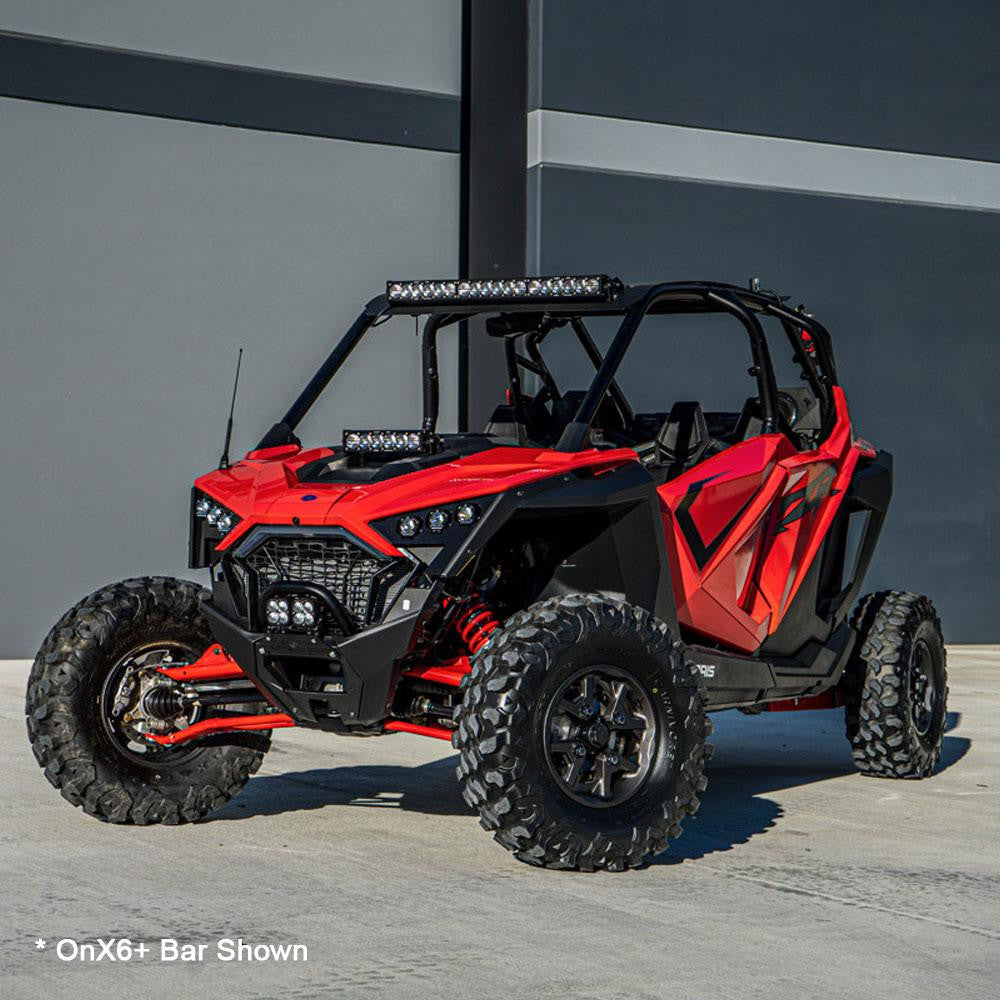 Polaris S8 10 Inch Hood Mount Light Bar Kit - Polaris 2020-25 RZR Pro XP; 2024 RZR Turbo R Front View