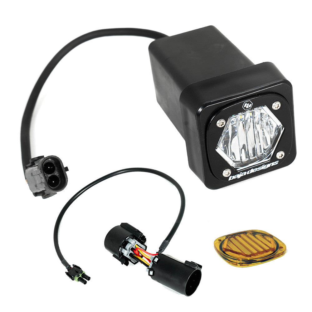 S1 Universal Hitch Light Kit - Trailer Hitch Harness Baja Designs Display of Included Parts