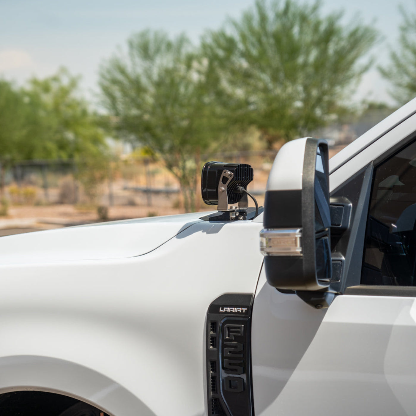 '23-26 FORD SUPER DUTY SDHQ BUILT A-PILLAR LIGHT MOUNTS installed