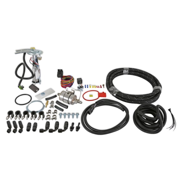 HOLLEY G-BODY RETURNLESS FUEL SYSTEM KIT Display of Included Parts