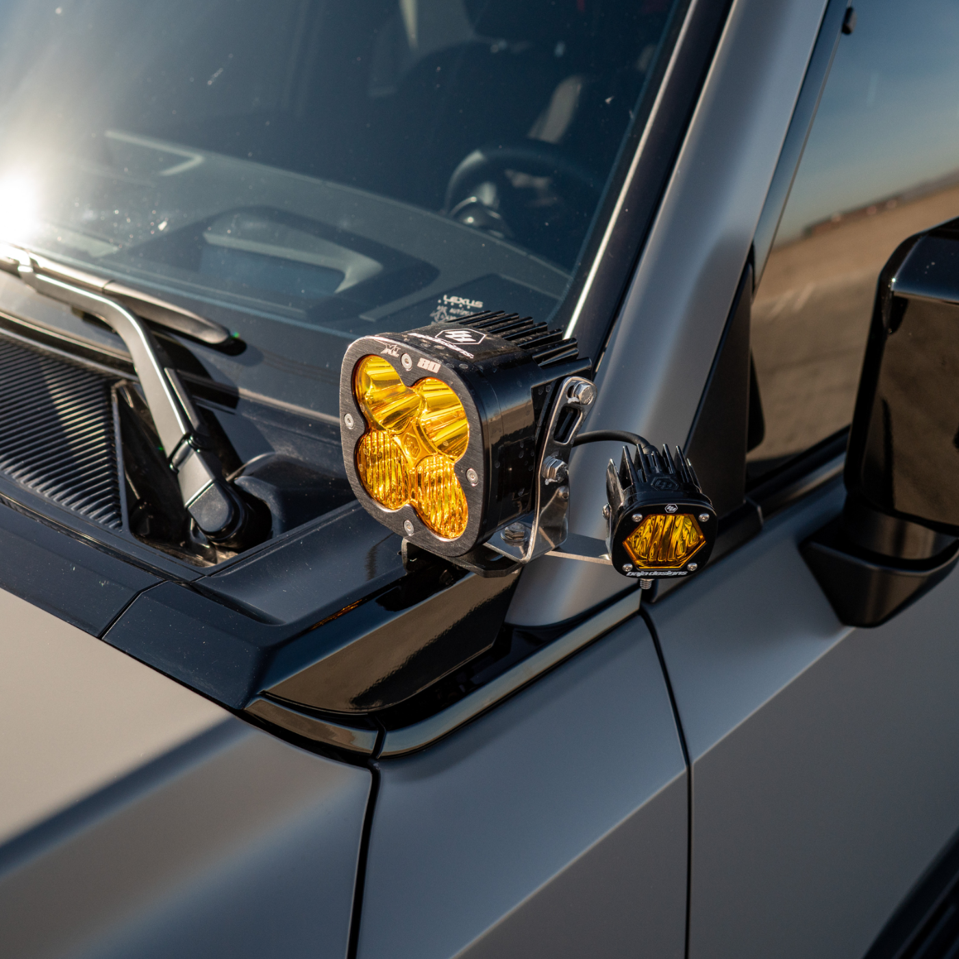 SDHQ Built '24-25 GX550 A-Pillar Light Mounts installed