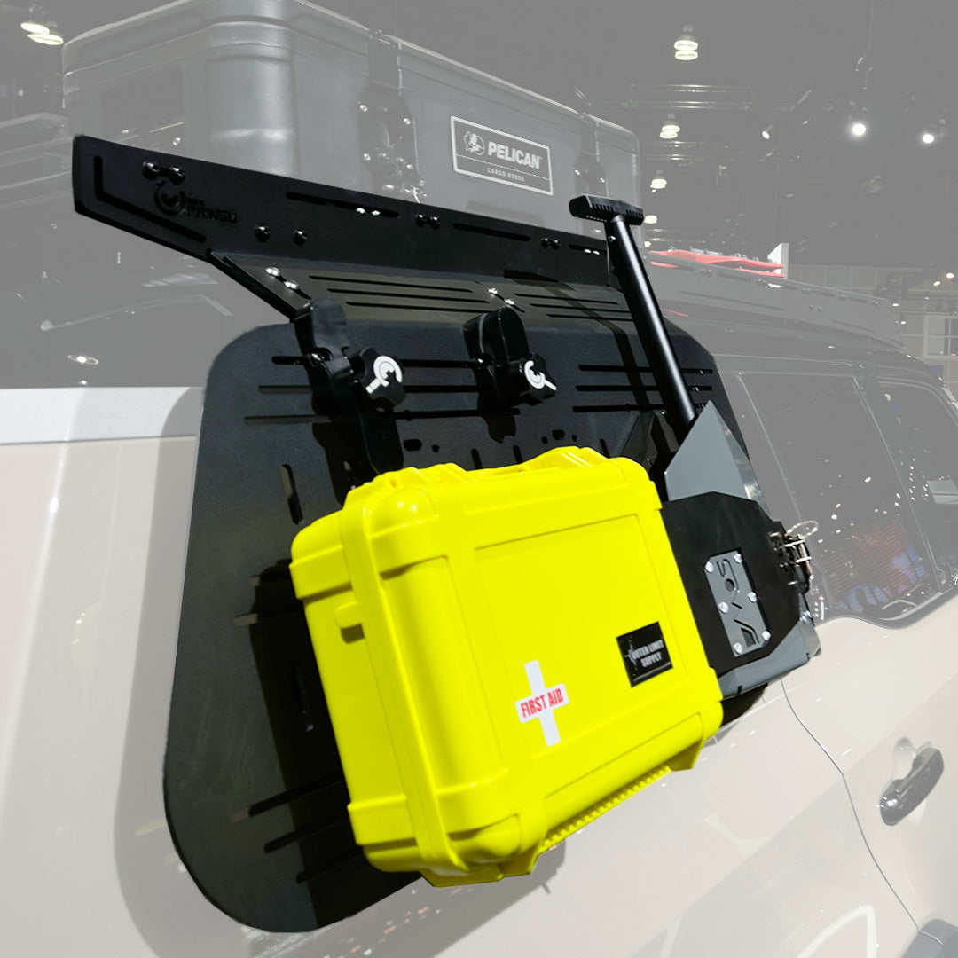 GX550 Prinsu Rear Window Accessory Panel Display on vehicle