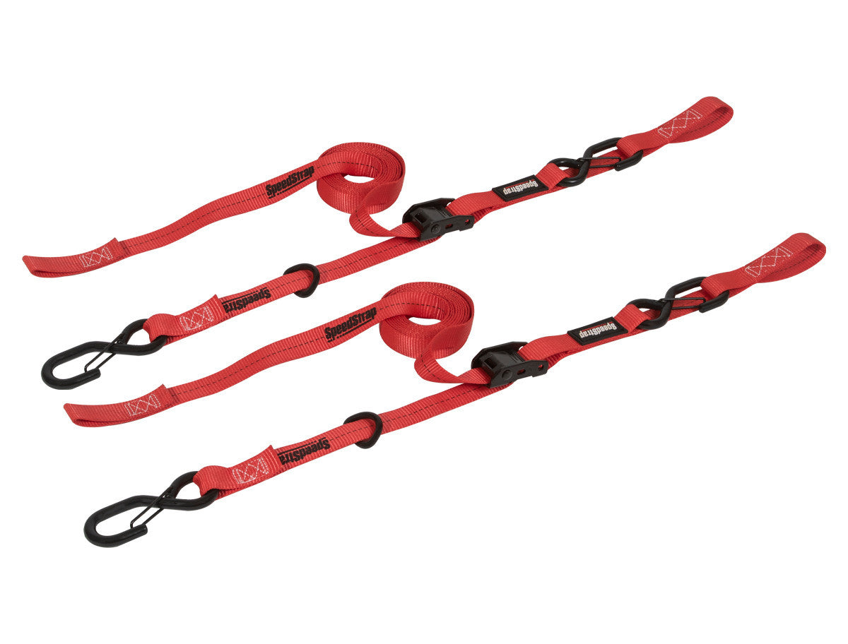 Cam-Lock 1 in. x 10 ft. Tie Down w/ Snap 'S' Hooks and Soft Tie Front View