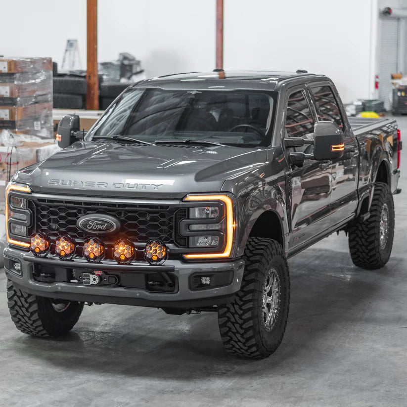 2017-2024 Ford Super Duty Light Mount "The Classic" Trophy Truck Style for 5 Round Lights Front View