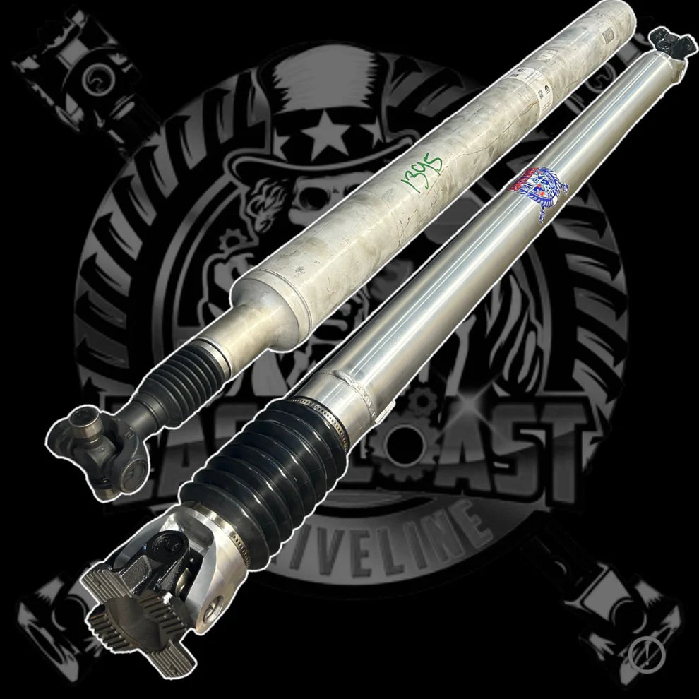 '21-24 Ram TRX Upgraded Aluminum Driveshaft - 1410 Series 1500+HP Display of Included Parts