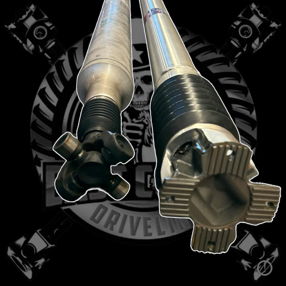 '21-24 Ram TRX Upgraded Aluminum Driveshaft - 1410 Series 1500+HP Close-up Display of Included Parts