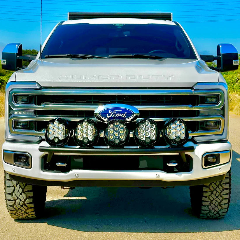2017-2024 Ford Super Duty Light Mount "The Classic" Trophy Truck Style for 5 Round Lights Front View