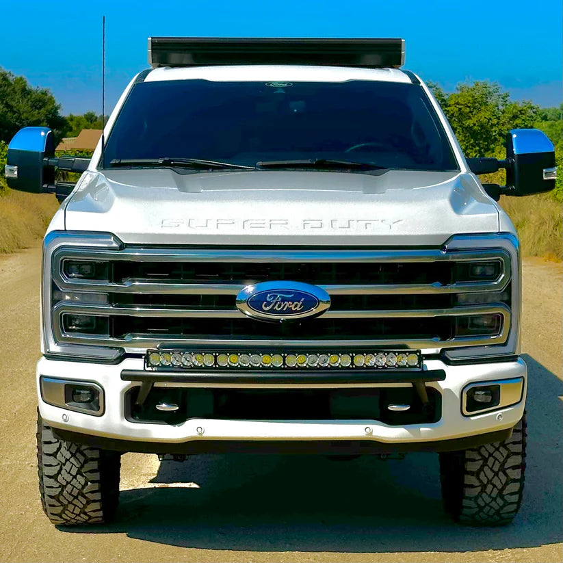 2017-2024 Ford Super Duty Light Mount "Low Pro" Series for 40" Baja Designs OnX6 Arc Light Bar Front View