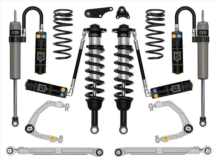 ICON 2024 Toyota Tacoma 1.25-3" Lift, Stage 9 Suspension System, Billet, Triple Rate Rear Springs Front View