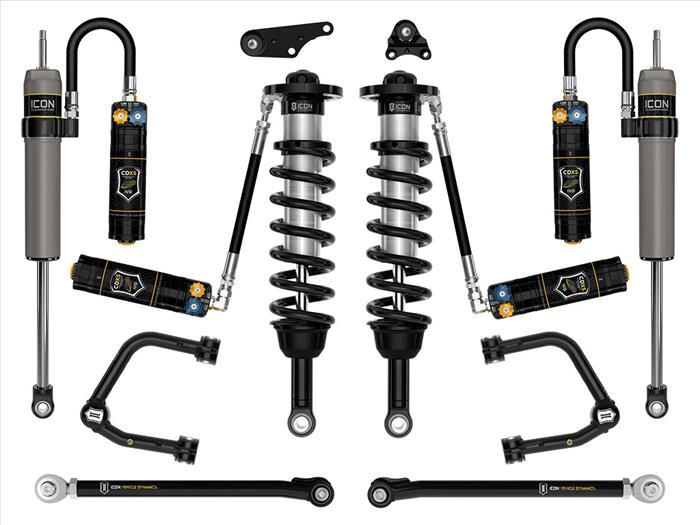 ICON 2024 Toyota Tacoma 1.25-3" Lift, Stage 9 Suspension System, Tubular Front View