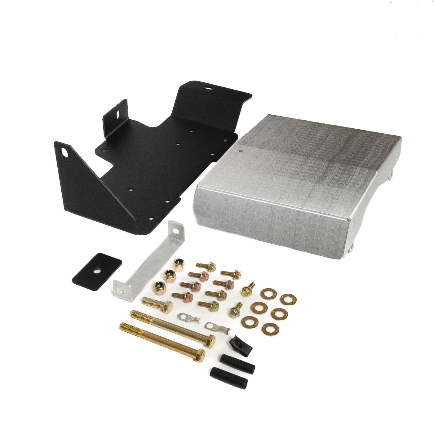 SDHQ Built 2024 LC250 ARB Twin Air Compressor Mount display of included parts and hardware