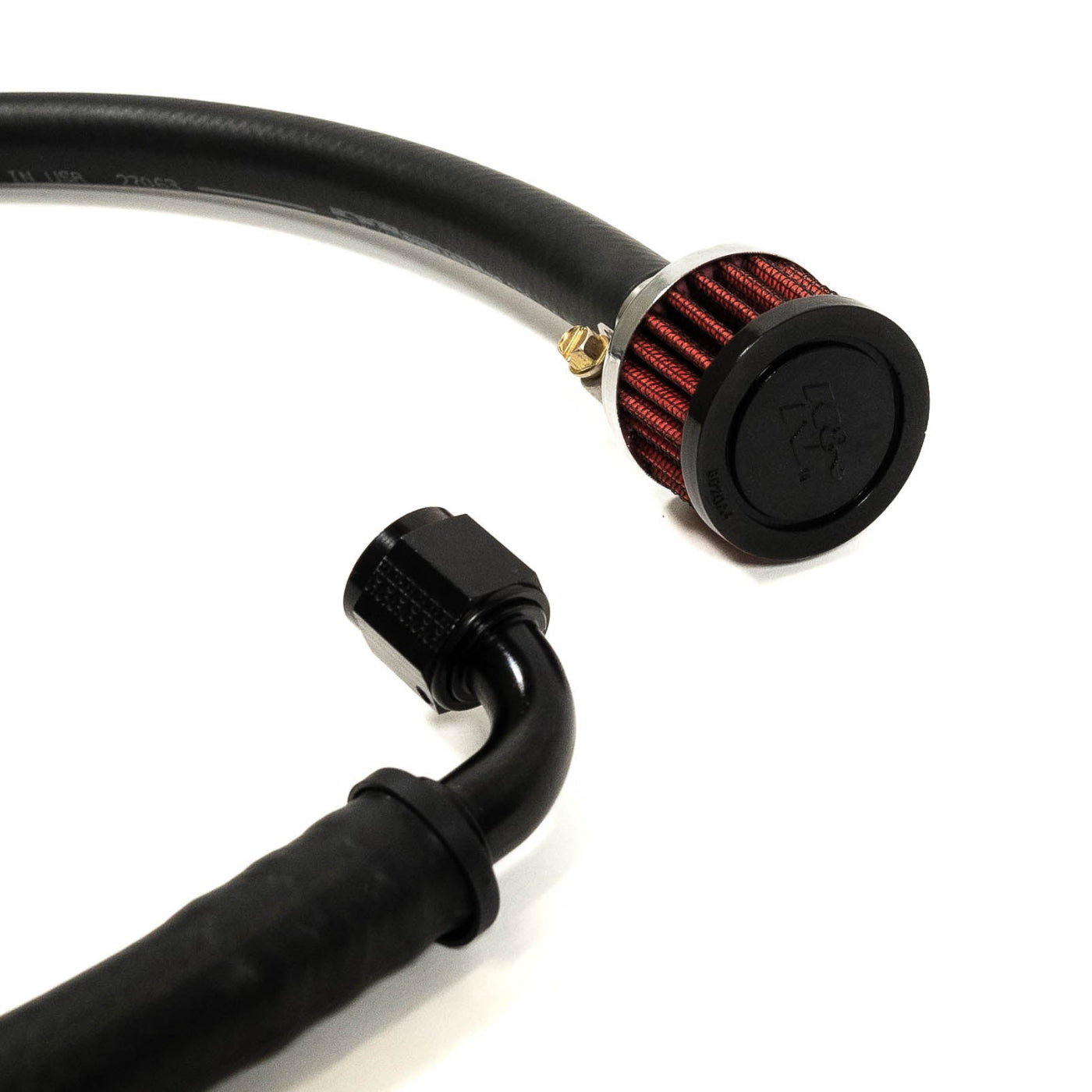'08-21 Lexus LX570 SDHQ Built Secondary Air Pump Intake Relocation Kit display of included part - close-up