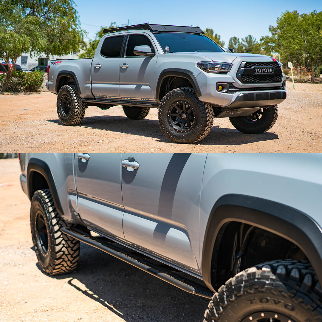 '16-23 Toyota Tacoma Long Bed SDHQ Built Rock Sliders display