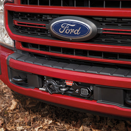 FORD PERFORMANCE PARTS BY WARN® SUPER DUTY WINCH KIT 2023-2024 Close-up Display on Vehicle