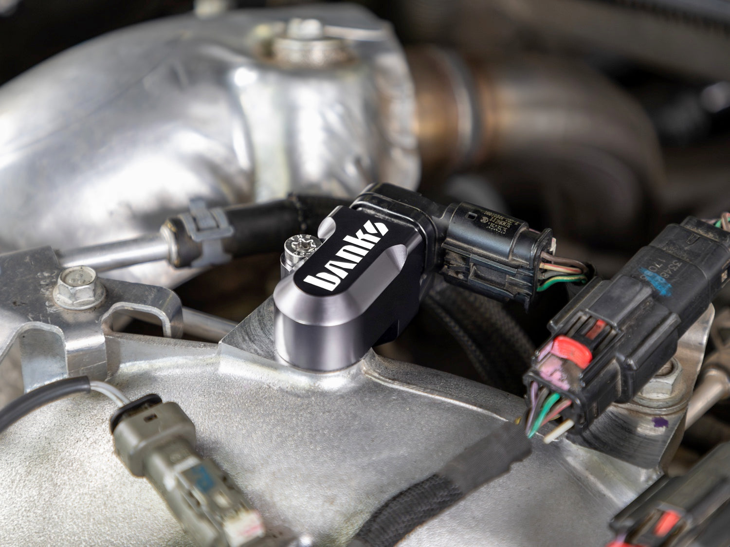 Duramax 6.6L L5P MAP Sensor Relocation Kit Close-up Display in Vehicle