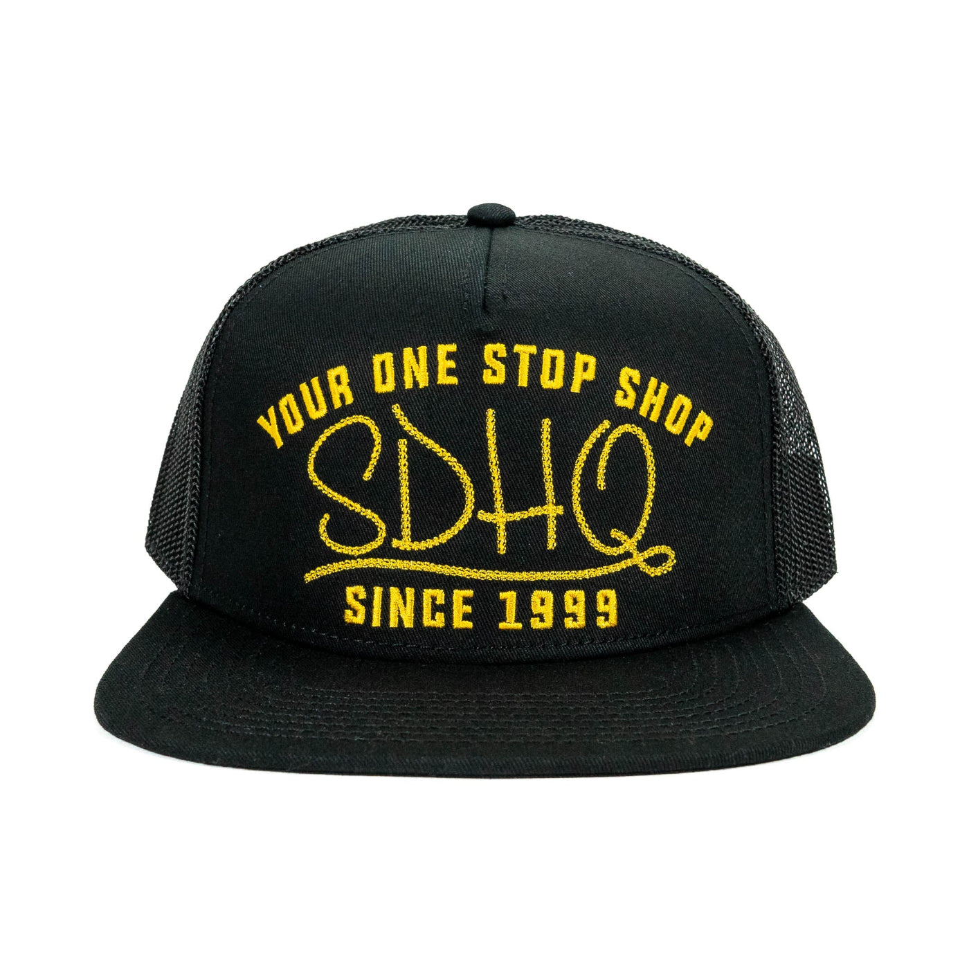 SDHQ One Stop Shop Trucker Hat | Yellow Embroidery