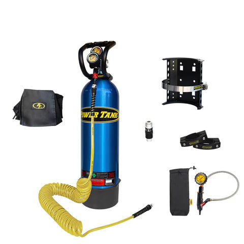 15 lb. Roll Bar Power Tank (fits all 1.5-2.5" rollbars/tubes) | Candy Blue | HP250i Regulator | Small Roll Bar Clamps (Pair) - 1.5"-2.0"
