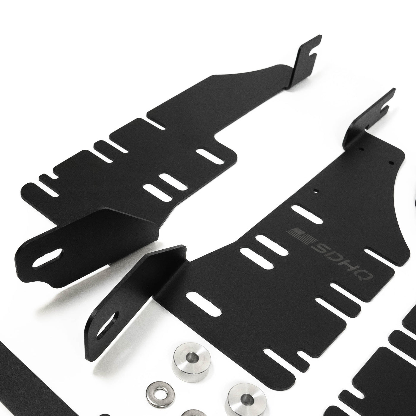 '19-25 Ram 1500 SDHQ Built "Build your Own" Behind the Grille LED Light Bar Mount display of included parts and hardware