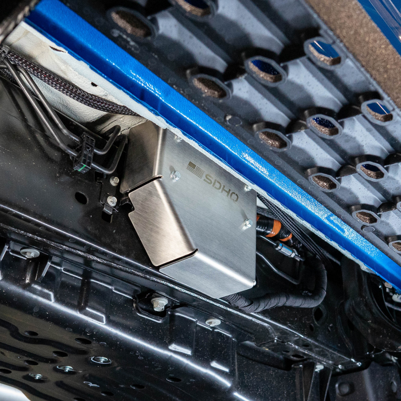 SDHQ Built 2024+ Ranger Raptor Active Suspension Module Guard installed