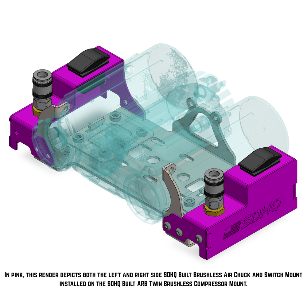 SDHQ Built Air Chuck & Switch Mount for Brushless ARB Twin Compressor