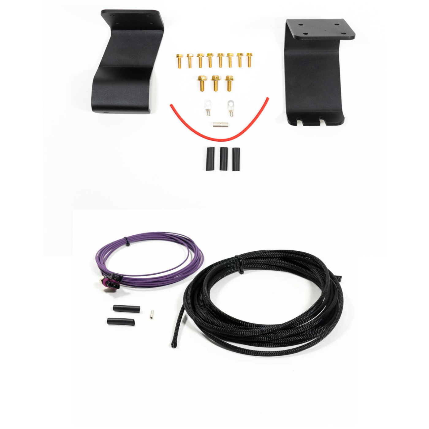 SDHQ Built '23-25 Sequoia ARB Twin Compressor Mounting Kit Display of included parts and hardware