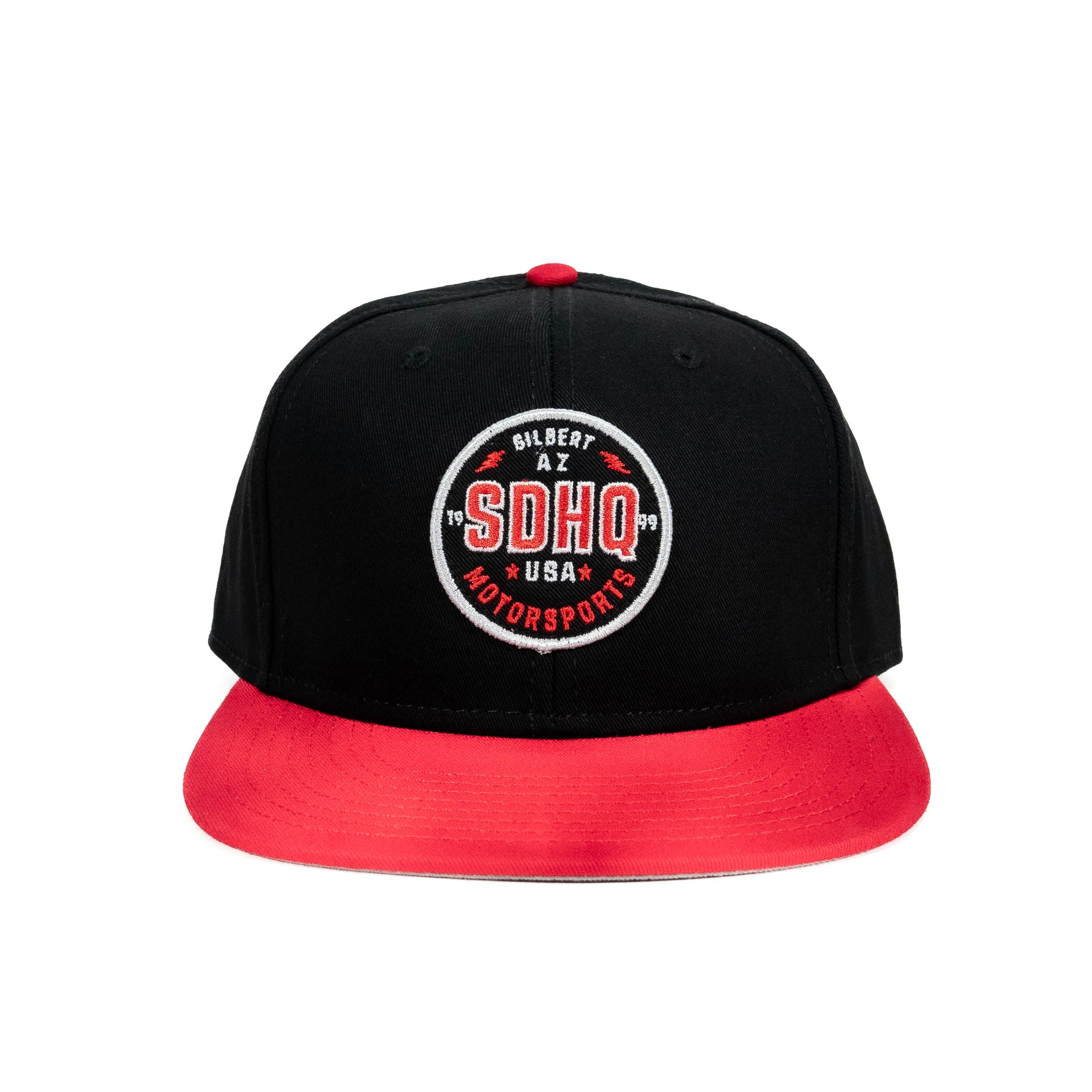 SDHQ Motorsports Black & Red Snapback Hat
