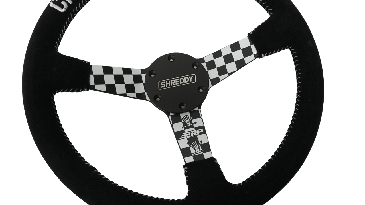 PRP X Shreddy Checkered Steering Wheel, Deep Dish