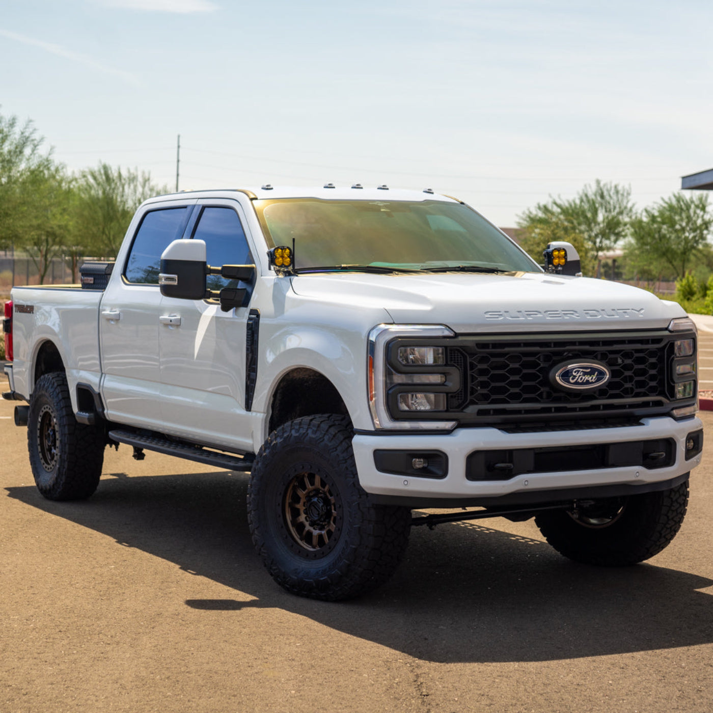 '23-26 FORD SUPER DUTY SDHQ BUILT A-PILLAR LIGHT MOUNTS Installed