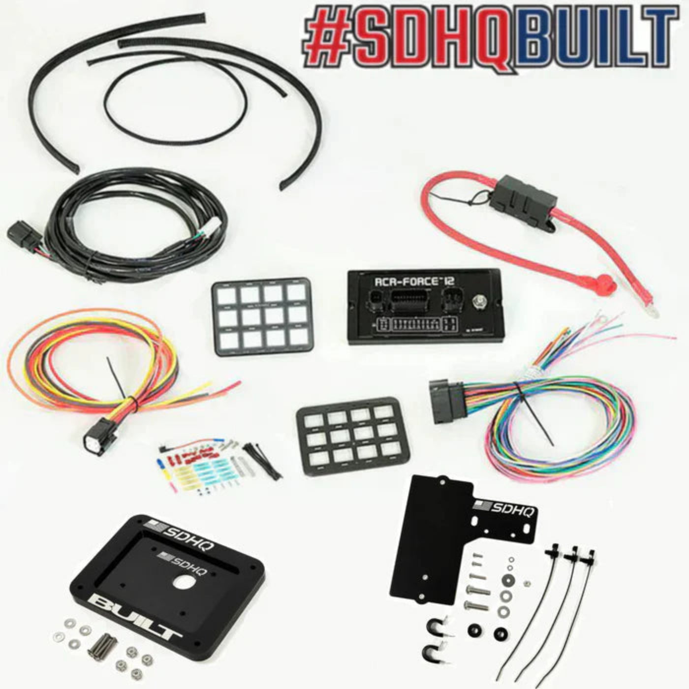 '16-23 Toyota Tacoma SDHQ Built Complete Overhead RCR-FORCE-12 Mounting Kit display of included components