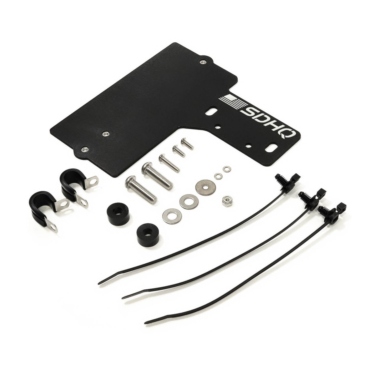 '16-23 Toyota Tacoma SDHQ Built Complete Overhead RCR-FORCE-12 Mounting Kit display of included power module mount parts and hardware