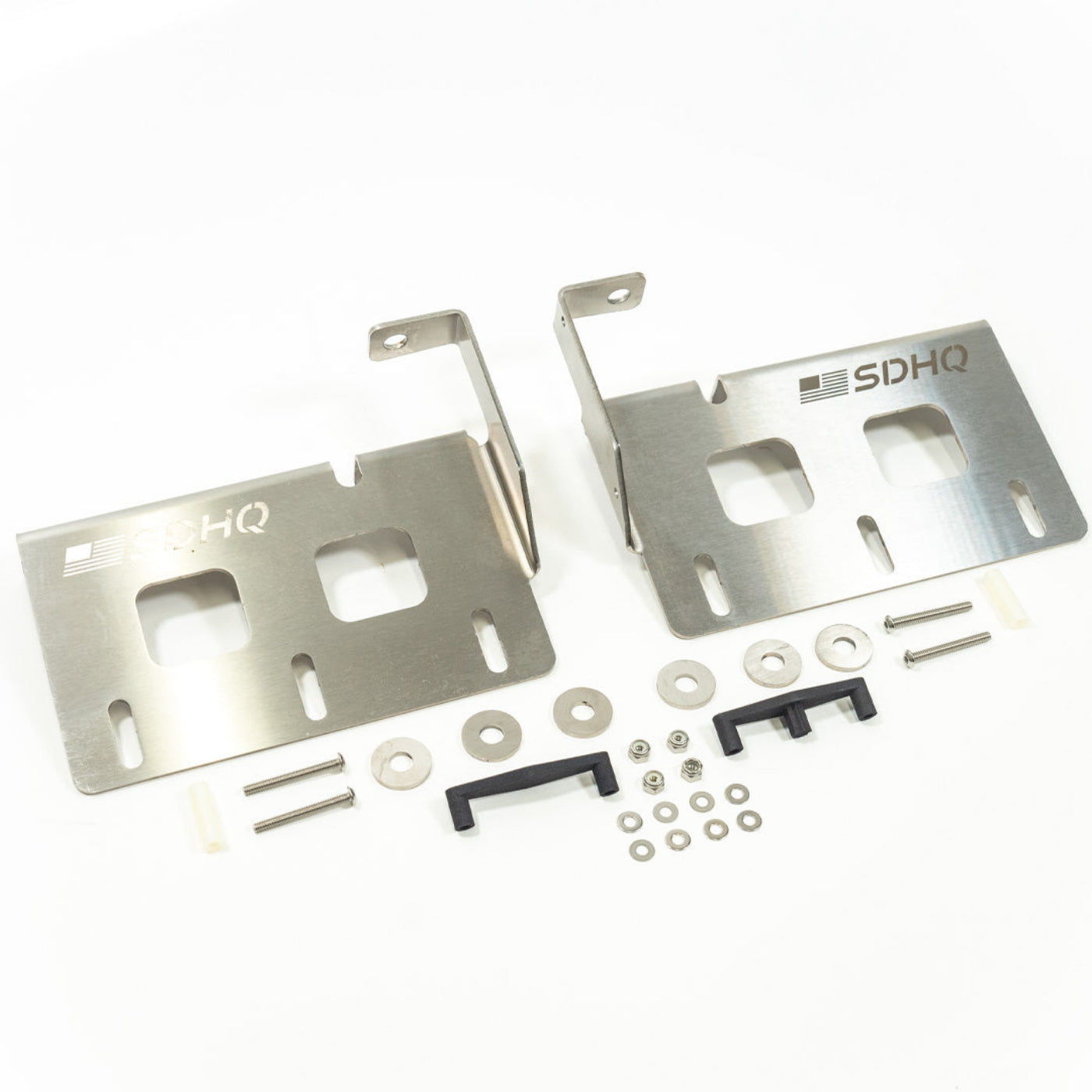 '24 Toyota Tacoma Bumper Light Mount display of included parts and hardware