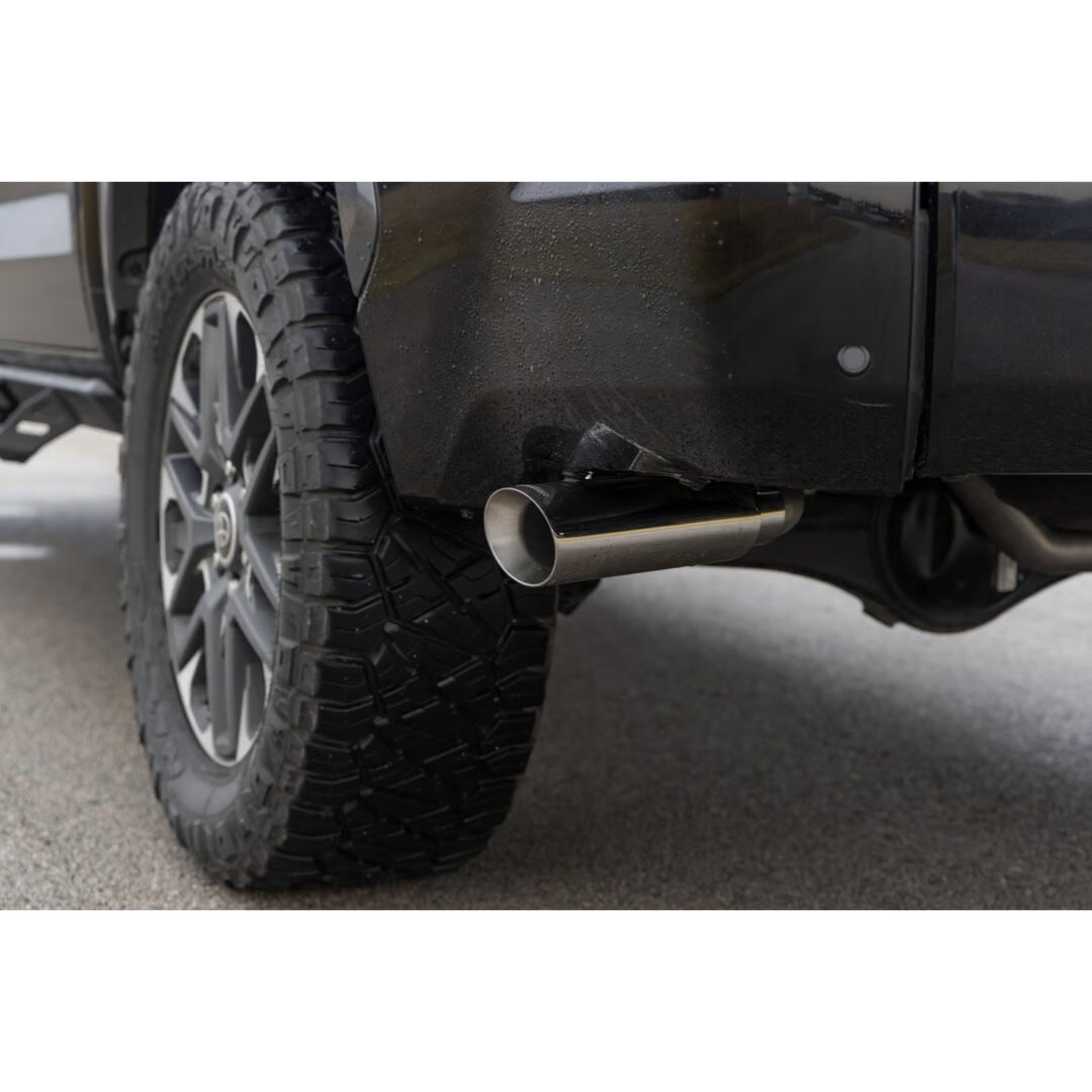 Flowmaster American Thunder Cat-Back Exhaust System Close-up Display on Vehicle