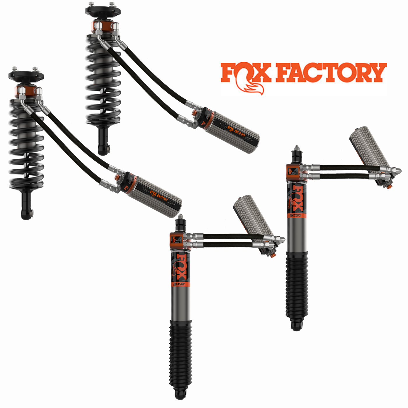 '22-24 Toyota Tundra FOX 3.0 FACTORY RACE RR Coilovers & Rear Shocks (1-2" Lift) w/ Upper Arms & Trailing Arm Combo Kit