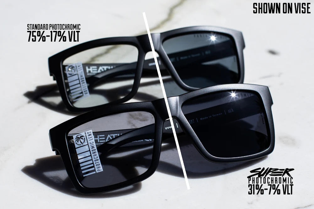 XL VISE Z87 Sunglasses Black Frame: SUPER Photochromic Lens