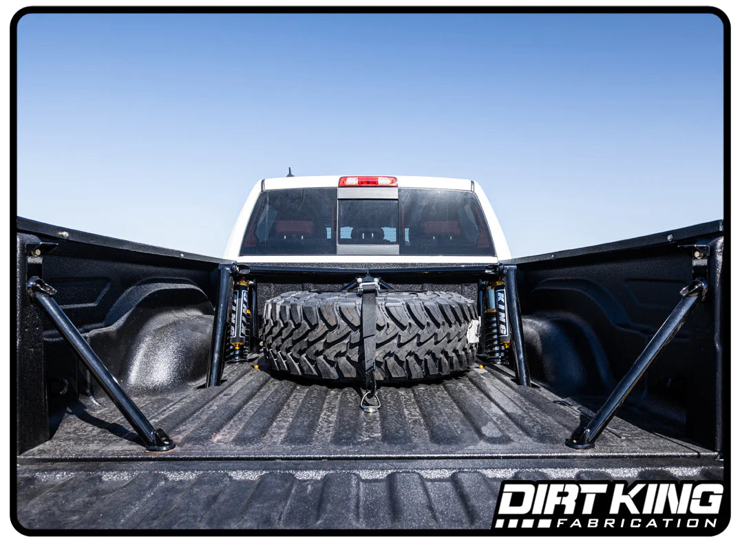 09-18 Ram 1500 Bed Supports with Whip Mounts Front View