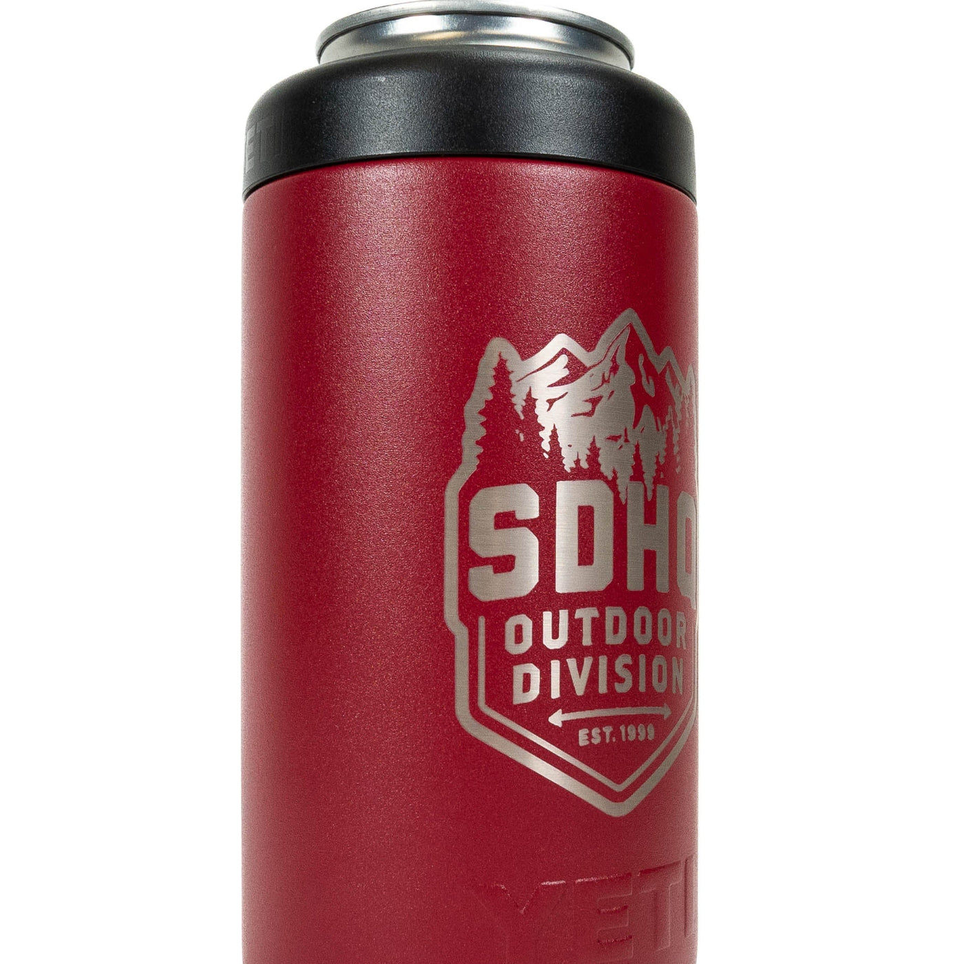 SDHQ Outdoor Division Yeti Rambler 16oz Colster Can Cooler | Harvest Red - CLOSEUP