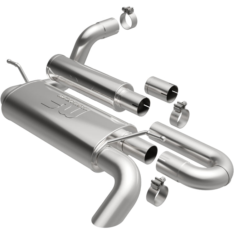 MagnaFlow 2018-2025 Jeep Wrangler Overland Series Axle-Back Performance Exhaust System Front View